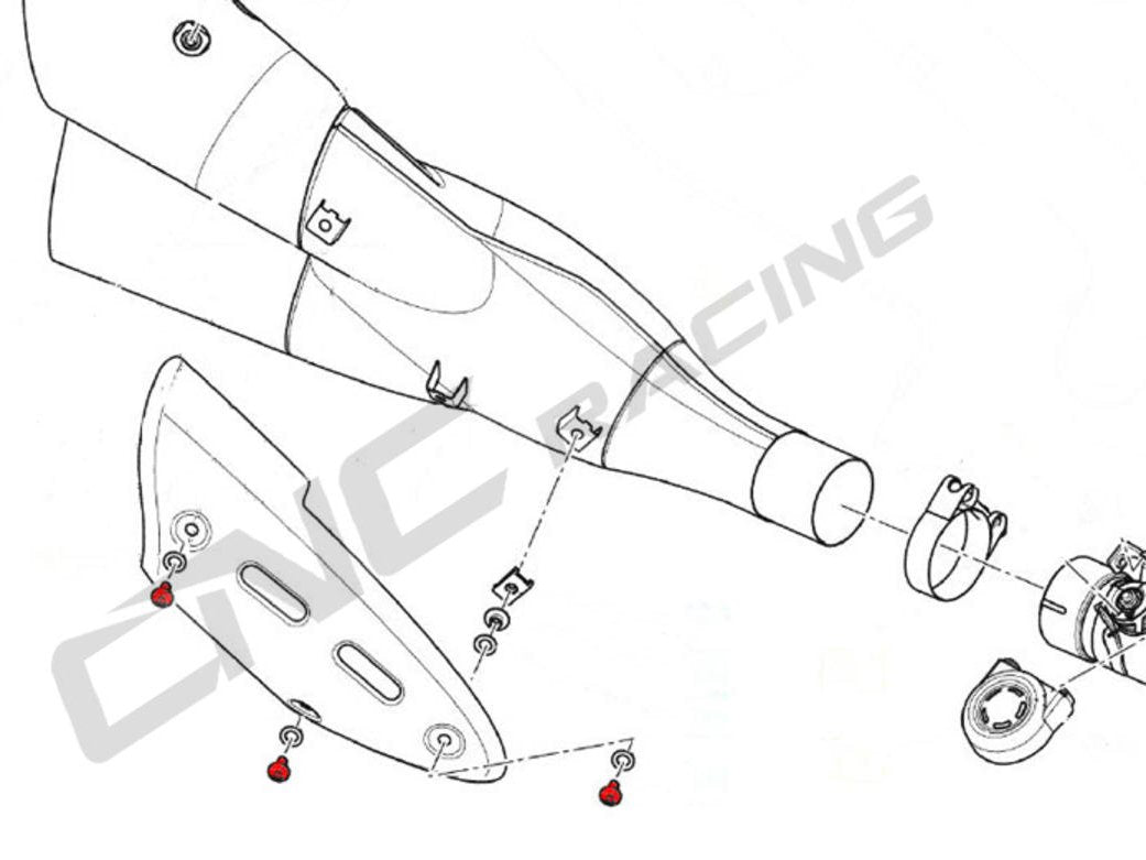 KV327 - CNC RACING Ducati Diavel 1200 (10/13) Exhaust Heat Guard Screws