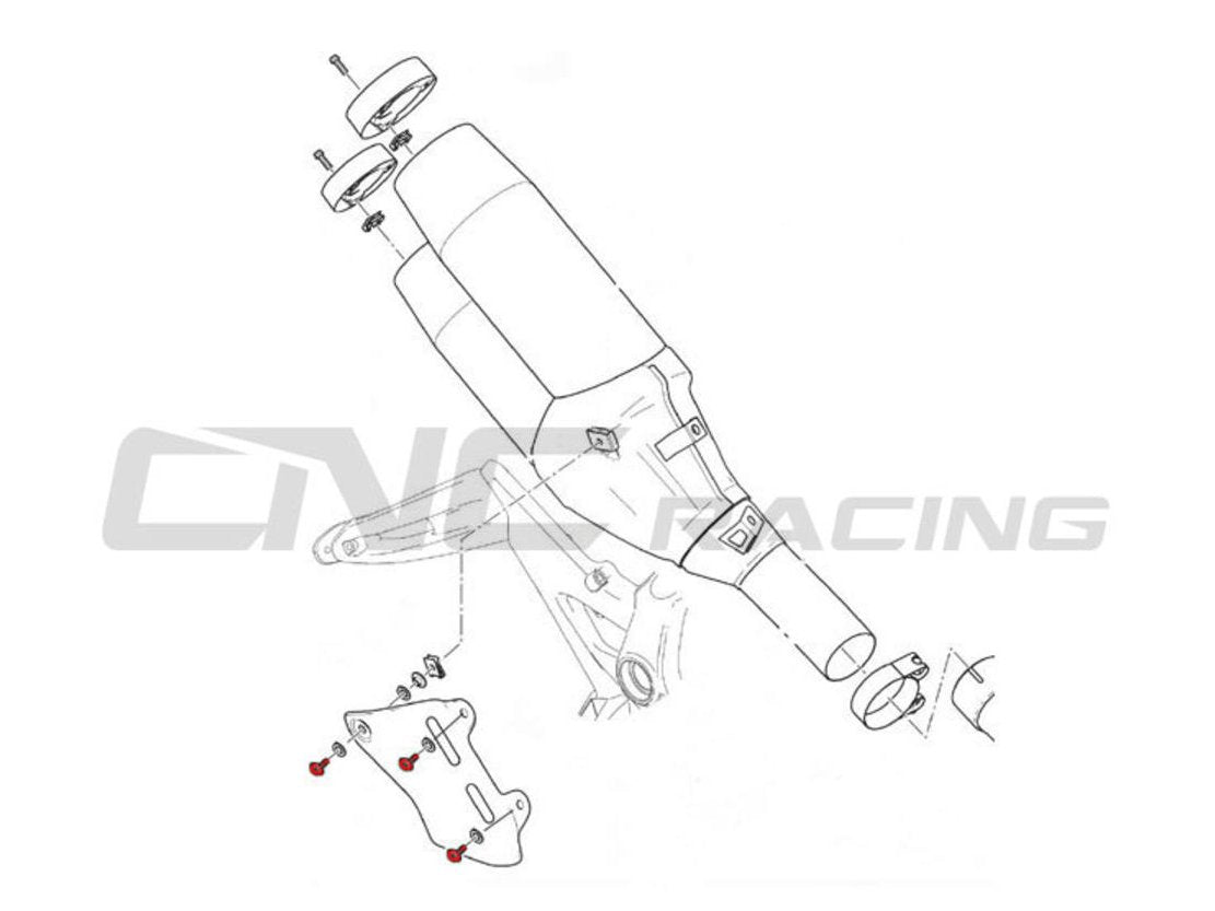 KV334 - CNC RACING Ducati Monster / Multistrada OEM Exhaust Silencer Heat Guard Screws