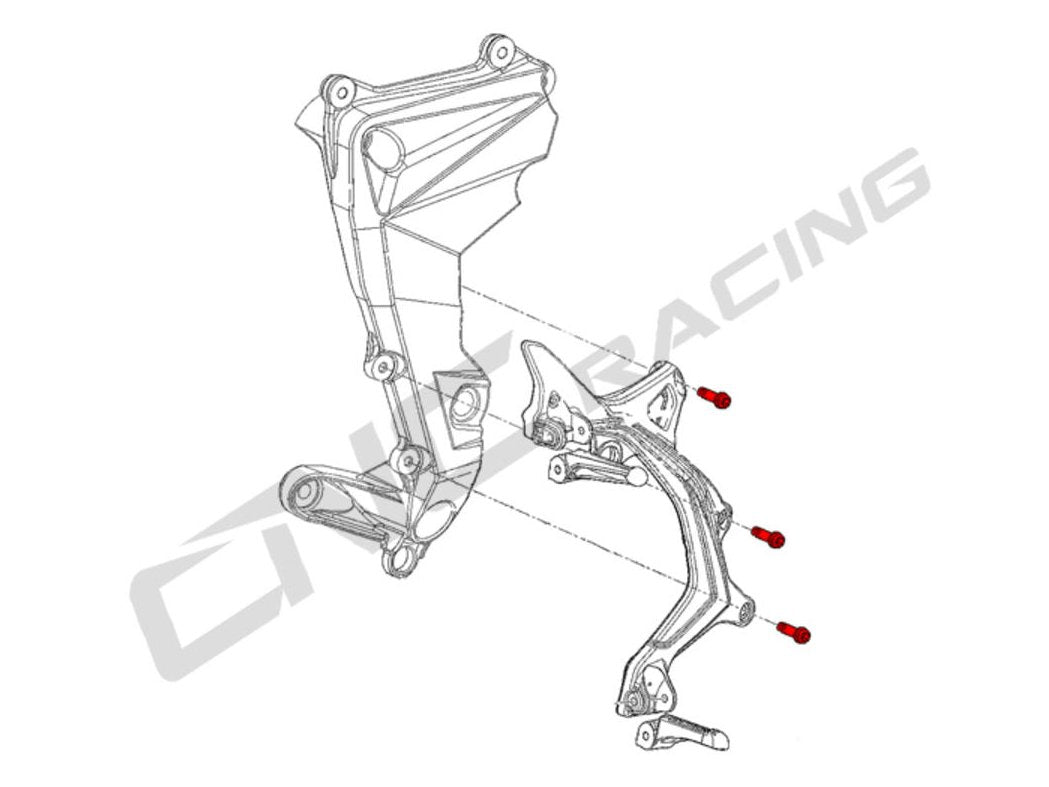 KV391X - CNC RACING MV Agusta Brutale 800 Titanium Rearset Bolts (M8x25)