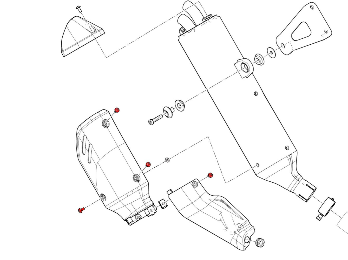 KV398 - CNC RACING Ducati DesertX (2022+) Exhaust Silencer Heat Guard Screws