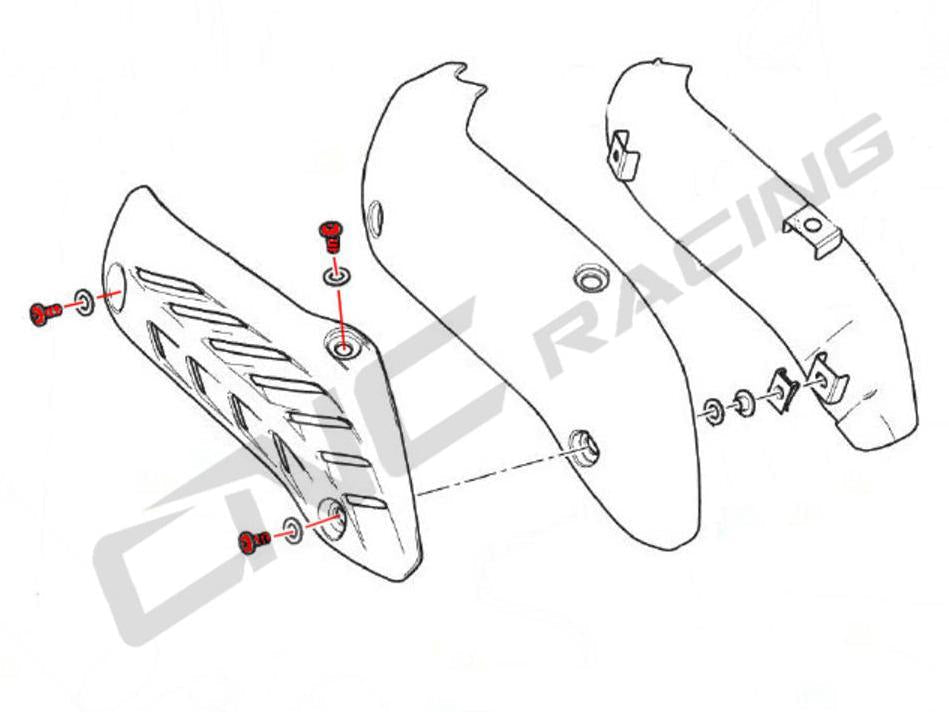 KV420 - CNC RACING Ducati Monster 1200/821 OEM Exhaust Pipe Heat Guard Screws