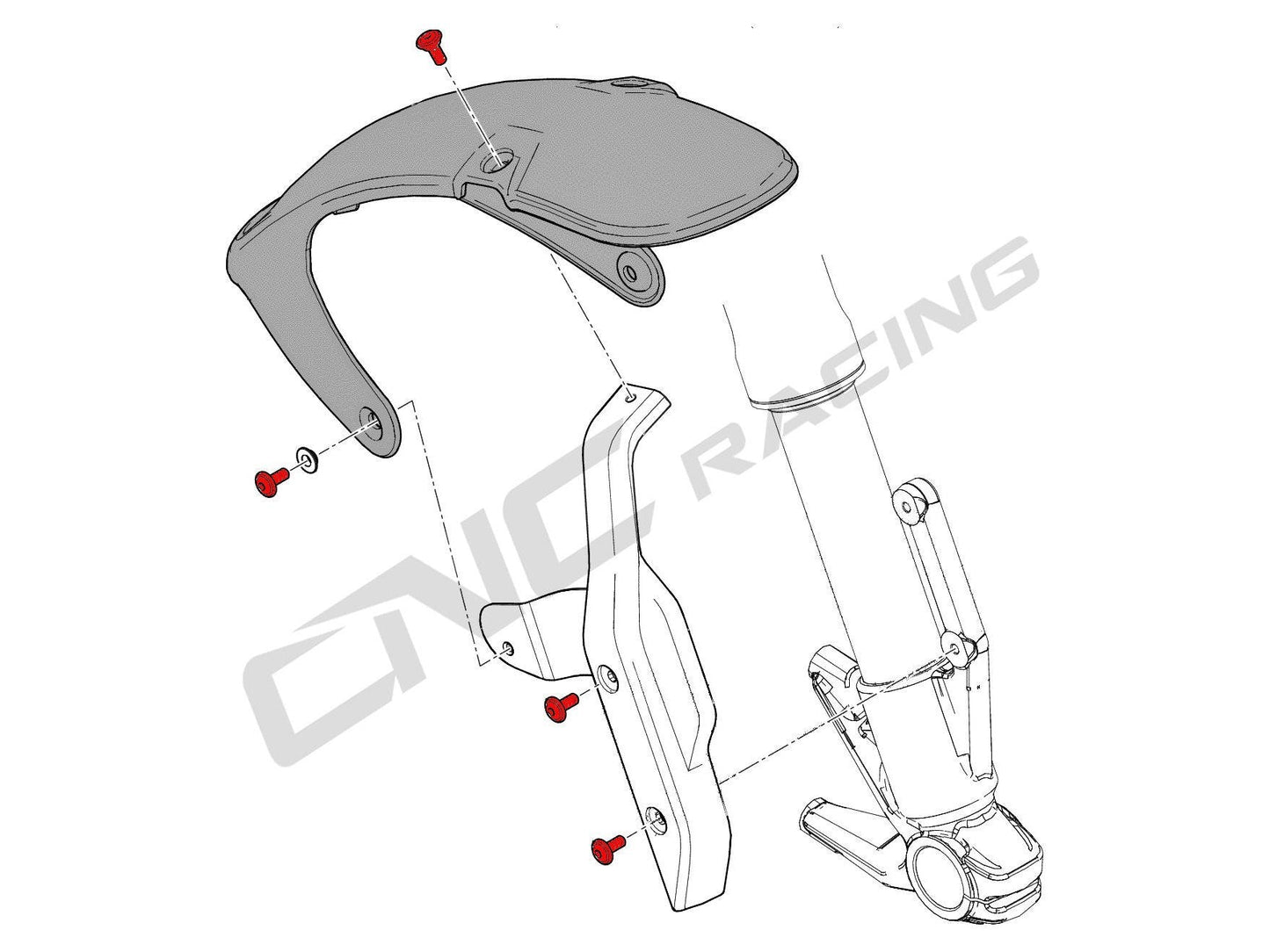 KV442 - CNC RACING Ducati Scrambler 1100 Front Mudguard Screws