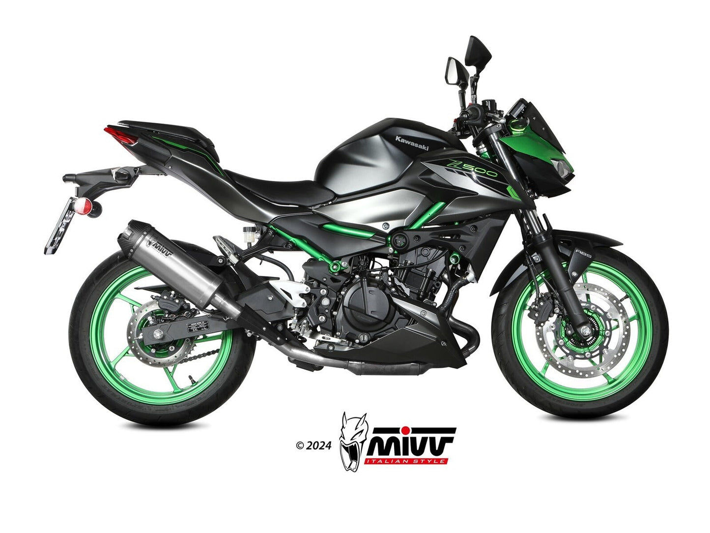 MIVV K.061 KAWASAKI Z 500 / SE ( 2024+ ) Slip On Exhaust "AK-1" (titanium + carbon cap; approved) – Accessories in the 2WheelsHero Motorcycle Aftermarket Accessories and Parts Online Shop