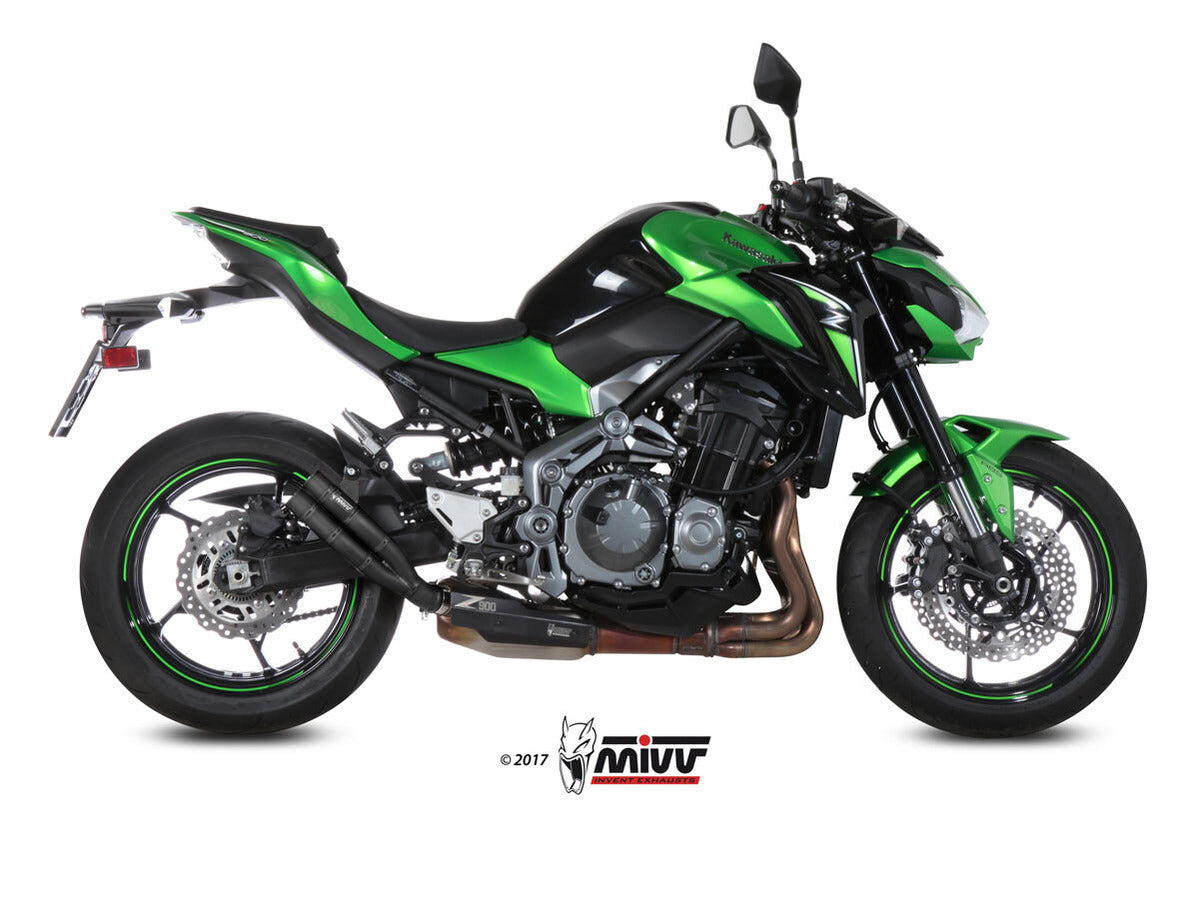 MIVV K.045 KAWASAKI Z900 / A2 (35 KW / 70 KW) ( 2017+ ) Slip-on Exhaust "Double Gun" (black; approved) – Accessories in the 2WheelsHero Motorcycle Aftermarket Accessories and Parts Online Shop