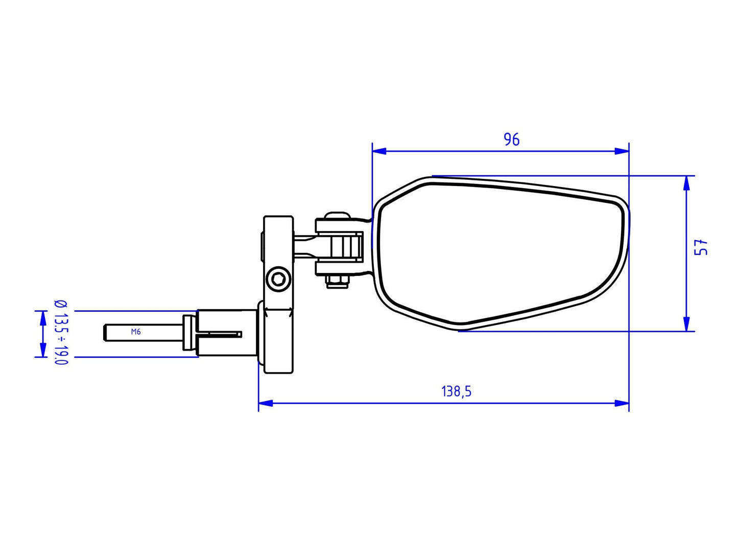 MR711 - CNC RACING Bar End Mirror "EVO" (right)