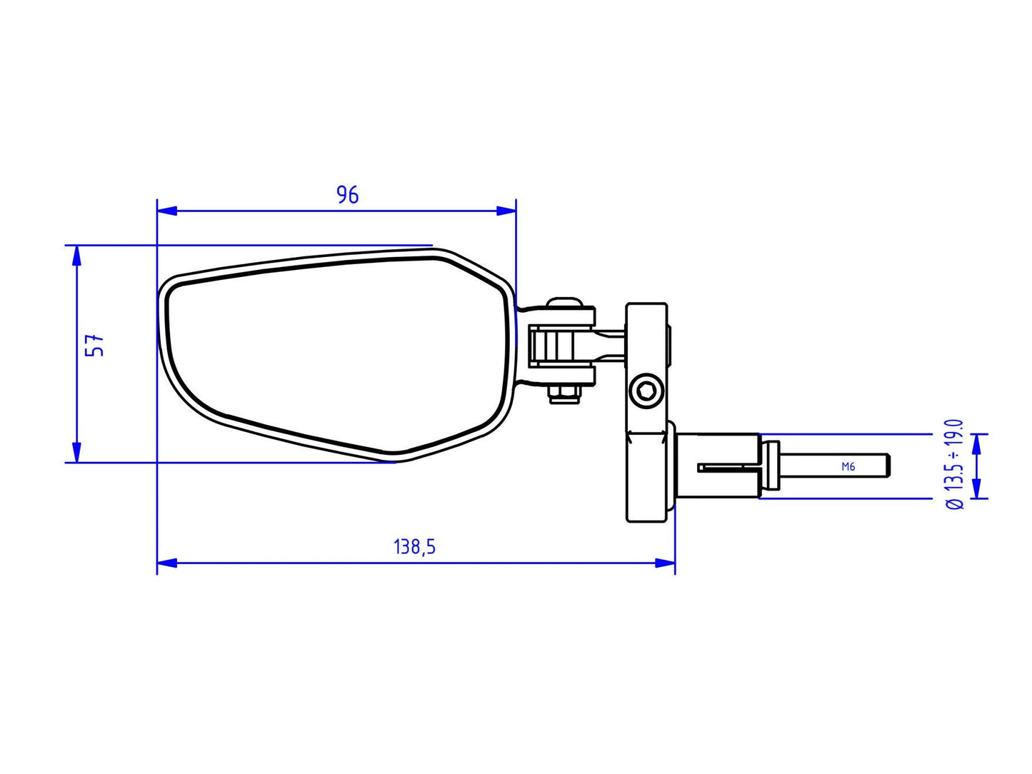 MR712 - CNC RACING Bar End Mirror "EVO" (left)