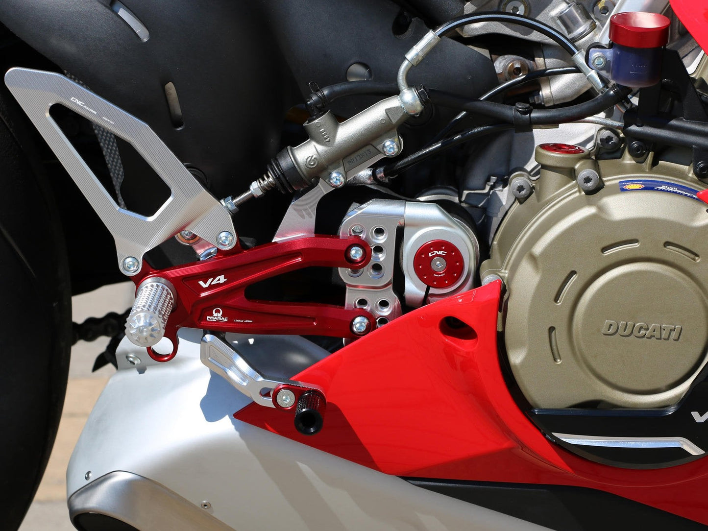 PE407PR - CNC RACING Ducati Panigale V4 Adjustable Rearset "Easy" (Pramac Racing Limited Edition)