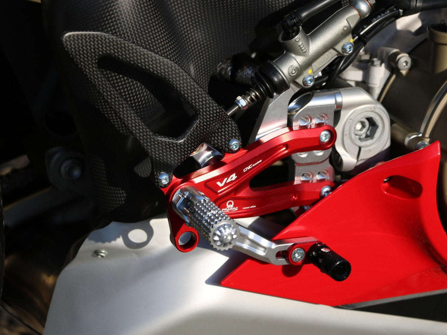 PE406PR - CNC RACING Ducati Panigale V4 Adjustable Rearset "RPS" (Pramac Racing Limited Edition)