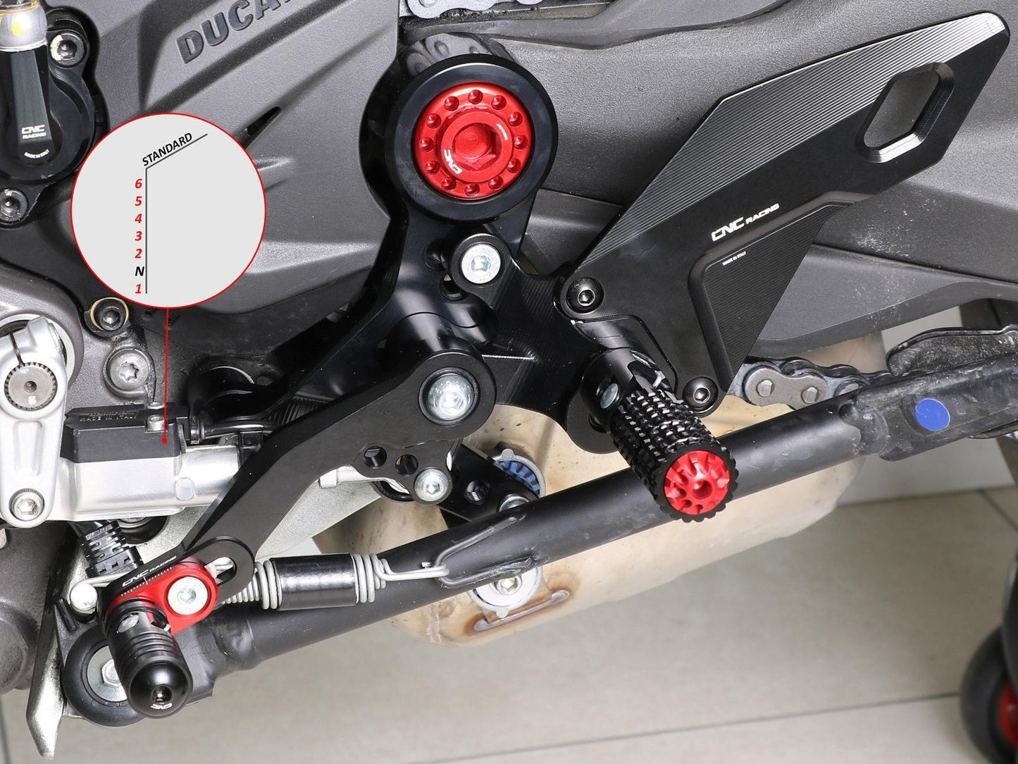 PE433 - CNC RACING Ducati Monster 950 / 937 (2021+) Adjustable Rearset