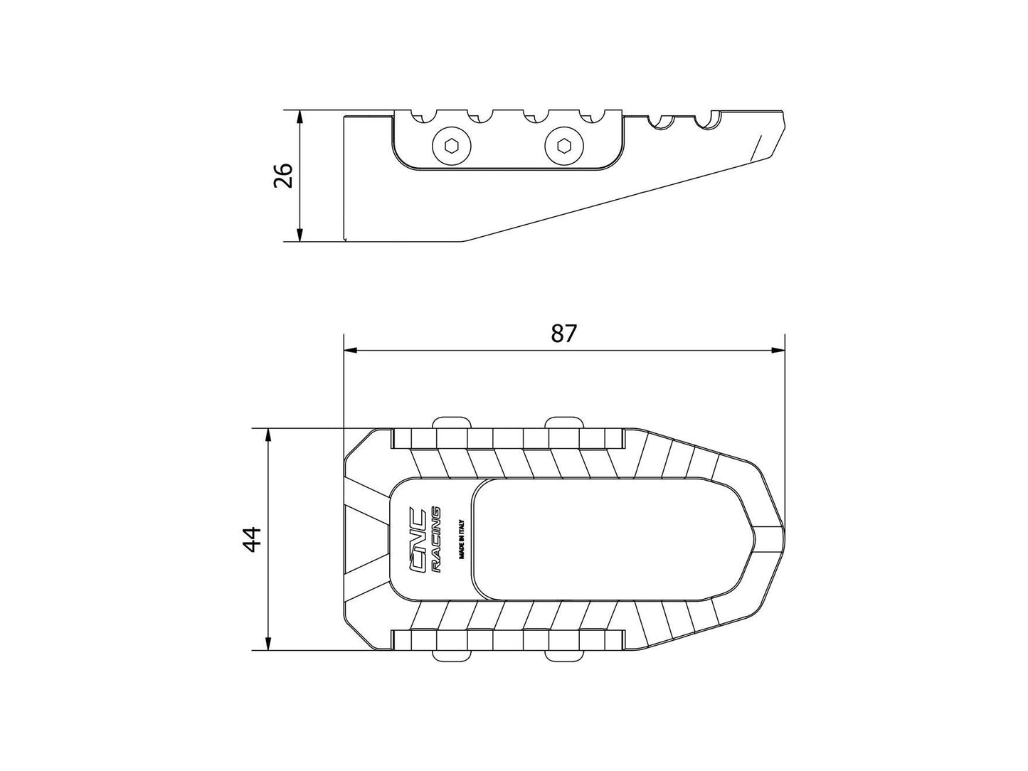 PEP05 - CNC RACING Ducati / MV Agusta Footpegs "Touring" (pilot)