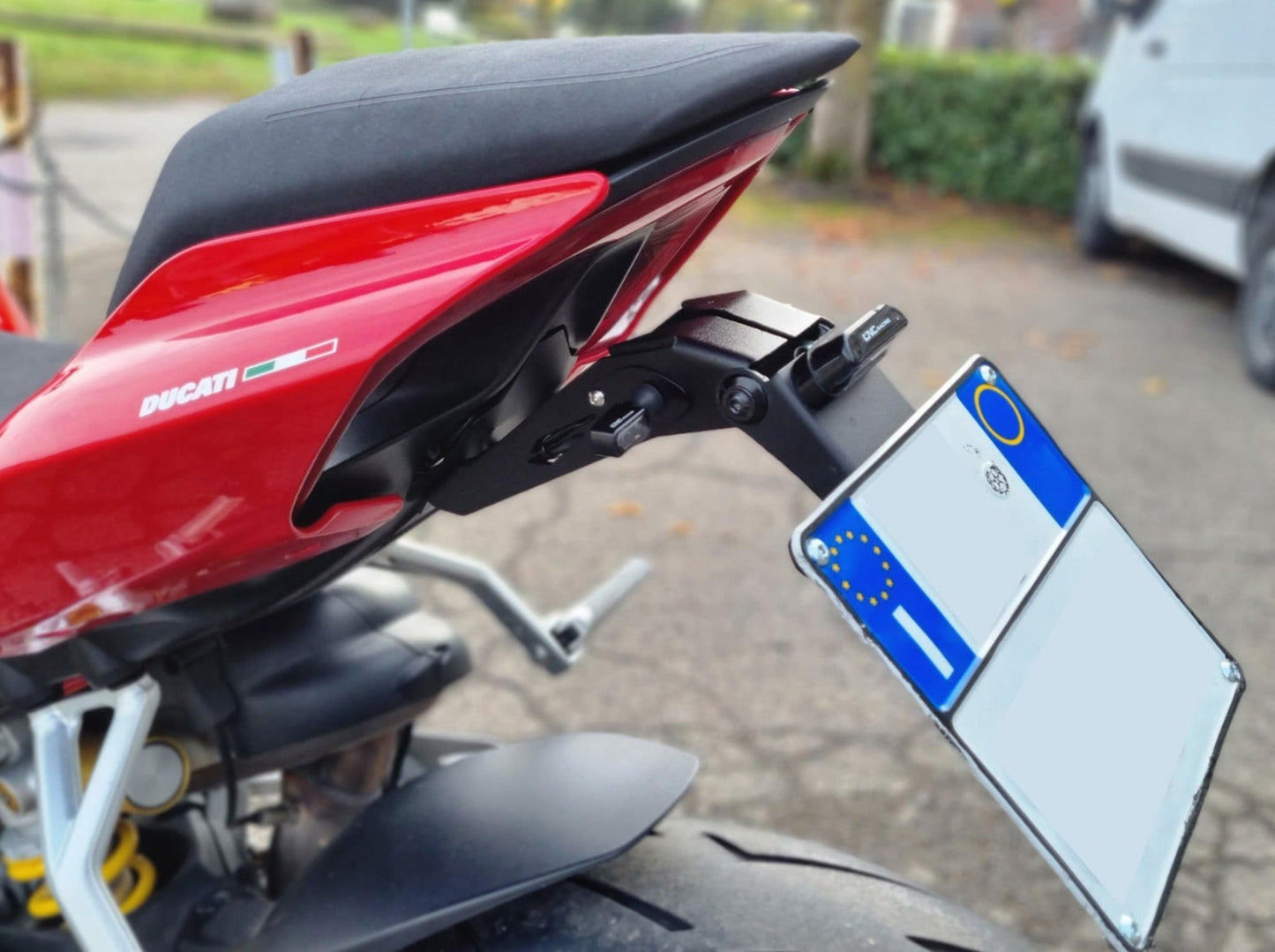 PT158 - CNC RACING Ducati Panigale V2 / V4 / Streetfighter (2018+) Adjustable LED License Plate Holder