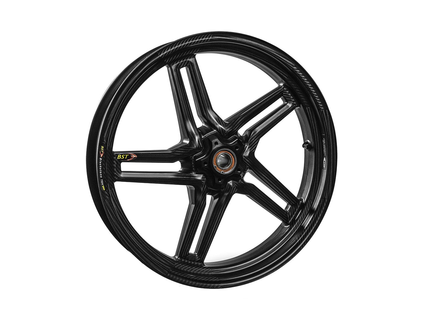 BST Kawasaki ZX-10R (11/...) Carbon Wheel "Rapid TEK" (front, 5 slanted spokes, black hubs)