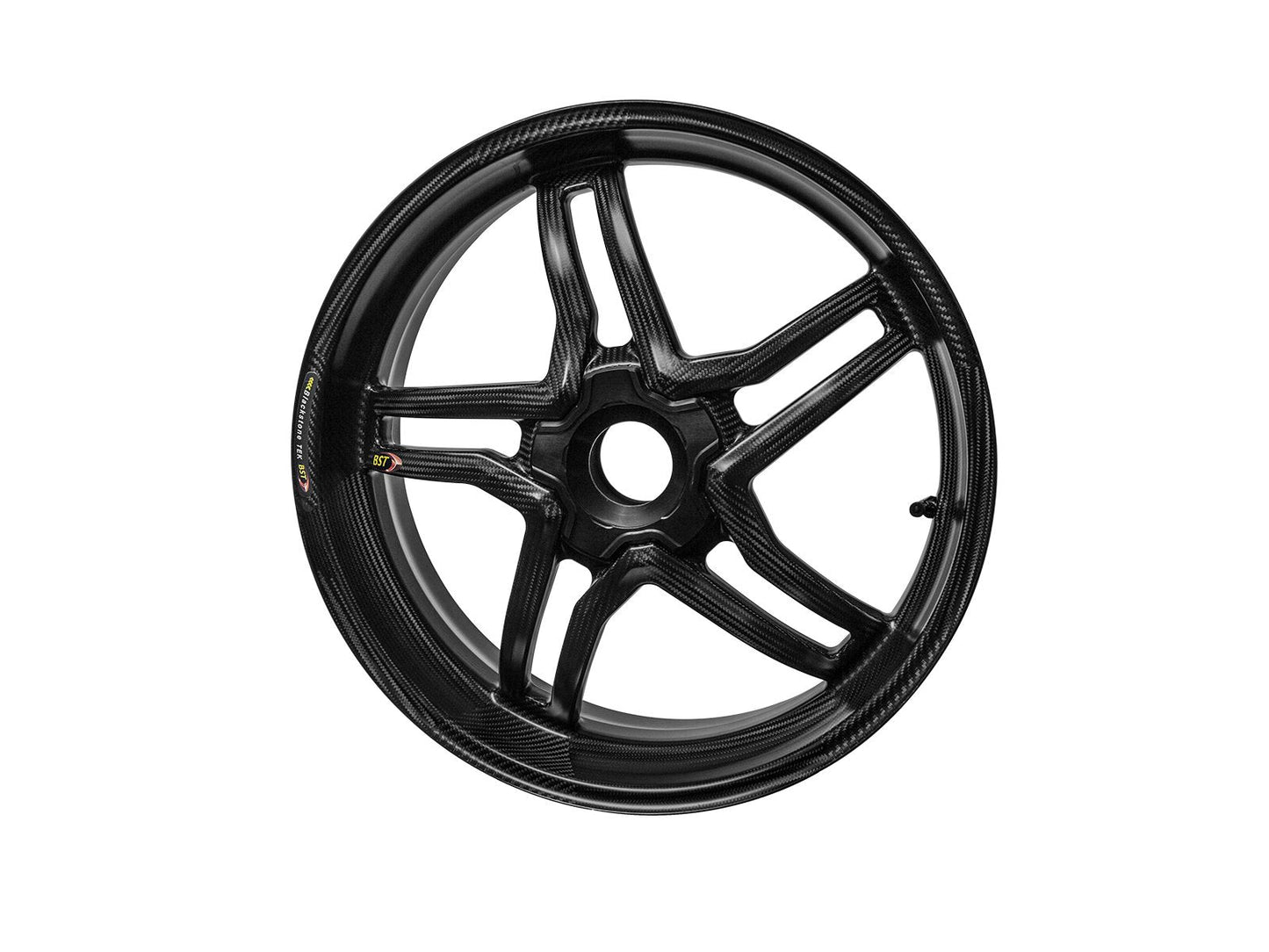 BST BMW S1000R / S1000RR Carbon Wheel "Rapid TEK" (conventional rear, 5 slanted spokes, black hubs)