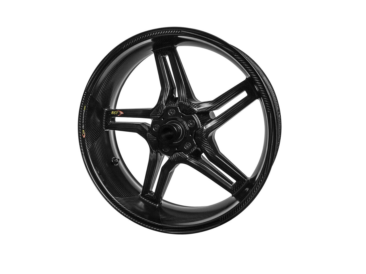 BST BMW S1000R / S1000RR Carbon Wheel "Rapid TEK" (conventional rear, 5 slanted spokes, black hubs)