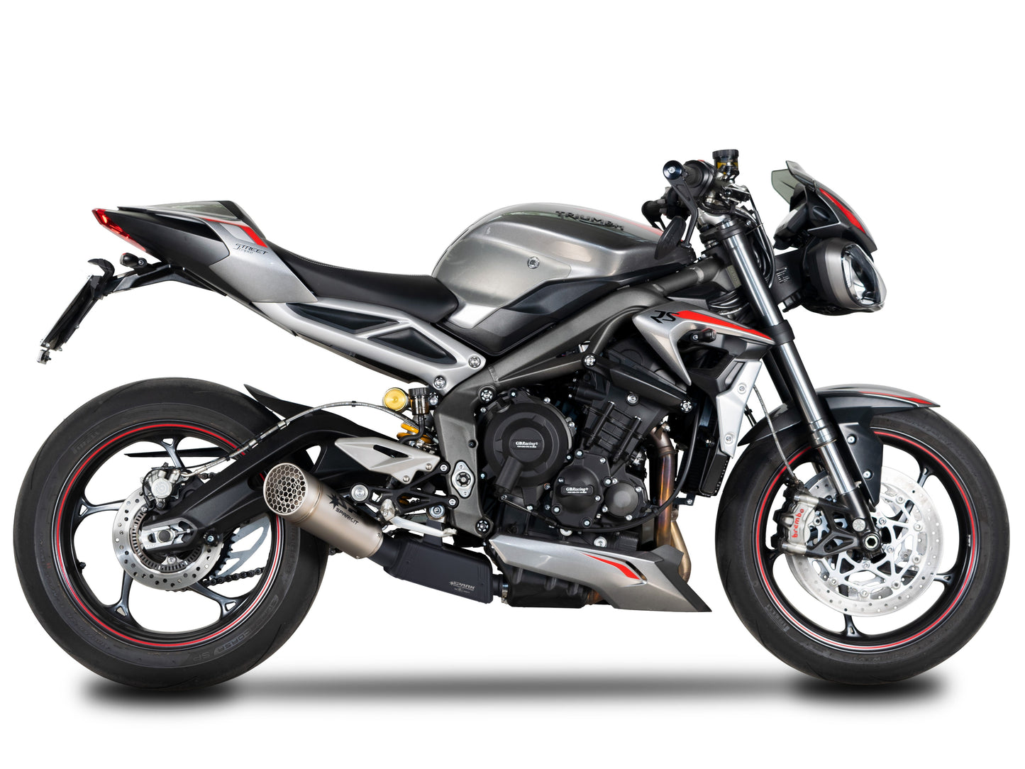 SPARK GTR0503 Triumph Street Triple 765 (20/22) Titanium 3/4 Exhaust System "GRID-O" (approved; polished box)