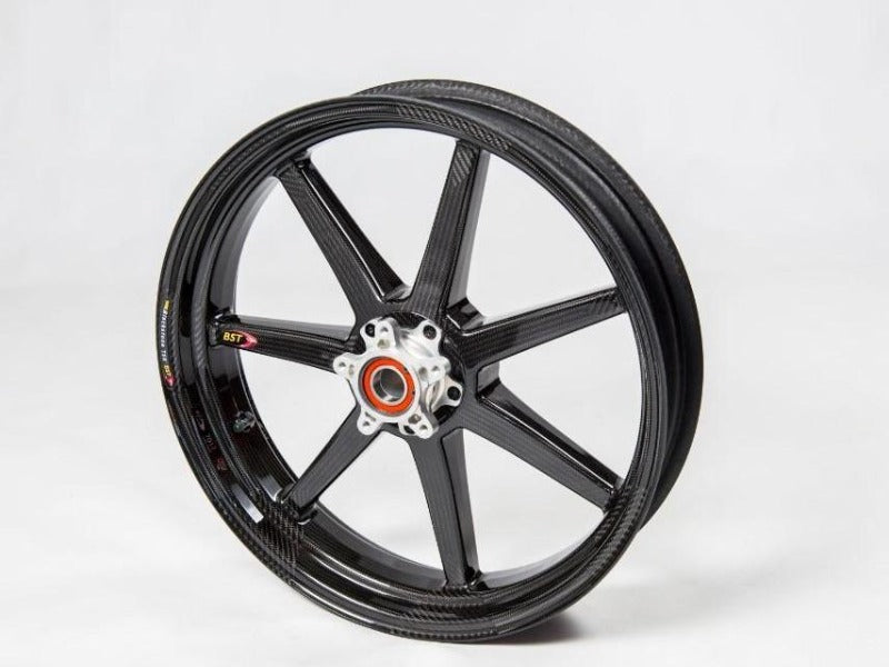 BST Yamaha YZF-R1 / MT-10 Carbon Wheels Set "Mamba TEK" (front & offset rear, 7 straight spokes, silver hubs)