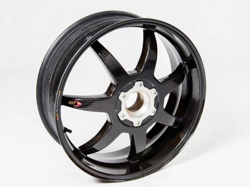 BST BMW S1000R / S1000RR Carbon Wheels "Mamba TEK" (front & offset rear, 7 straight spokes, silver hubs)