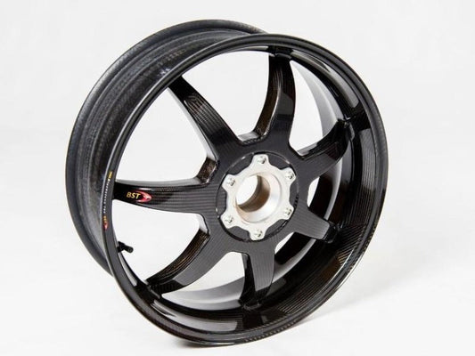 BST Yamaha YZF-R1 / MT-10 Carbon Wheel "Mamba TEK" (offset rear, 7 straight spokes, silver hubs)