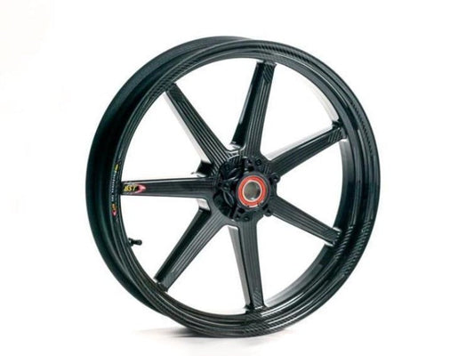 BST BMW S1000R / S1000RR Carbon Wheels "Mamba TEK" (front & offset rear, 7 straight spokes, black hubs)