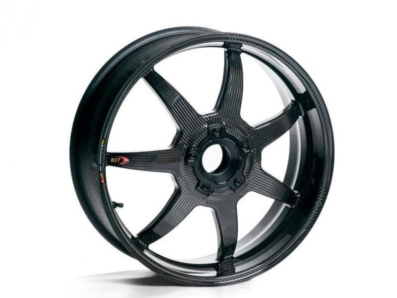 BST Yamaha YZF-R1 / MT-10 Carbon Wheels Set "Mamba TEK" (front & offset rear, 7 straight spokes, black hubs)