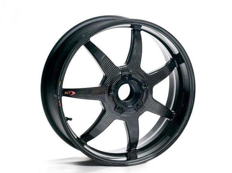 BST MV Agusta Dragster 800 Carbon Wheels "Mamba TEK" (front & offset rear, 7 straight spokes, black hubs)
