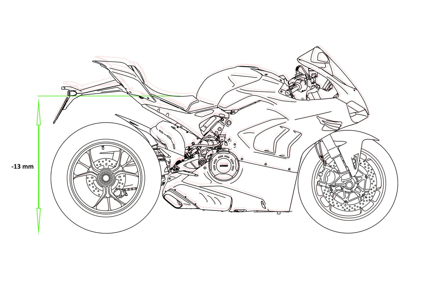 TR100 - CNC RACING Ducati Panigale V4 (2020+) Rear Shock Absorber Tie Rods (lower seat position)