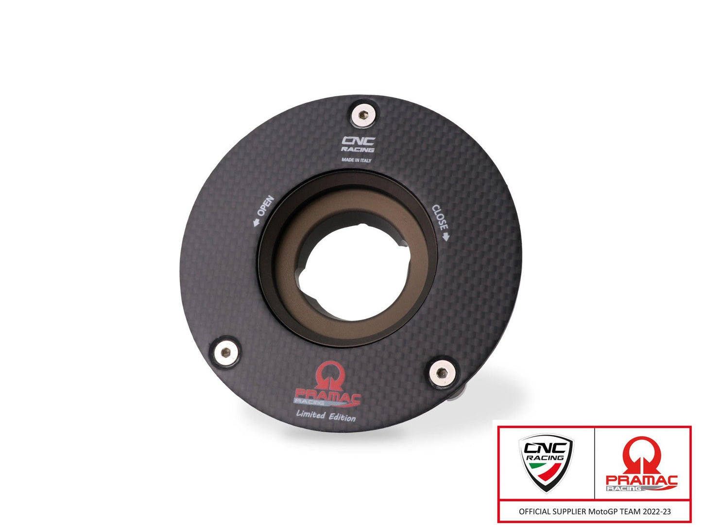 TSB21PR - CNC RACING Aprilia / Ducati / KTM / MV Agusta Carbon Fuel Tank Cap (Pramac edition)