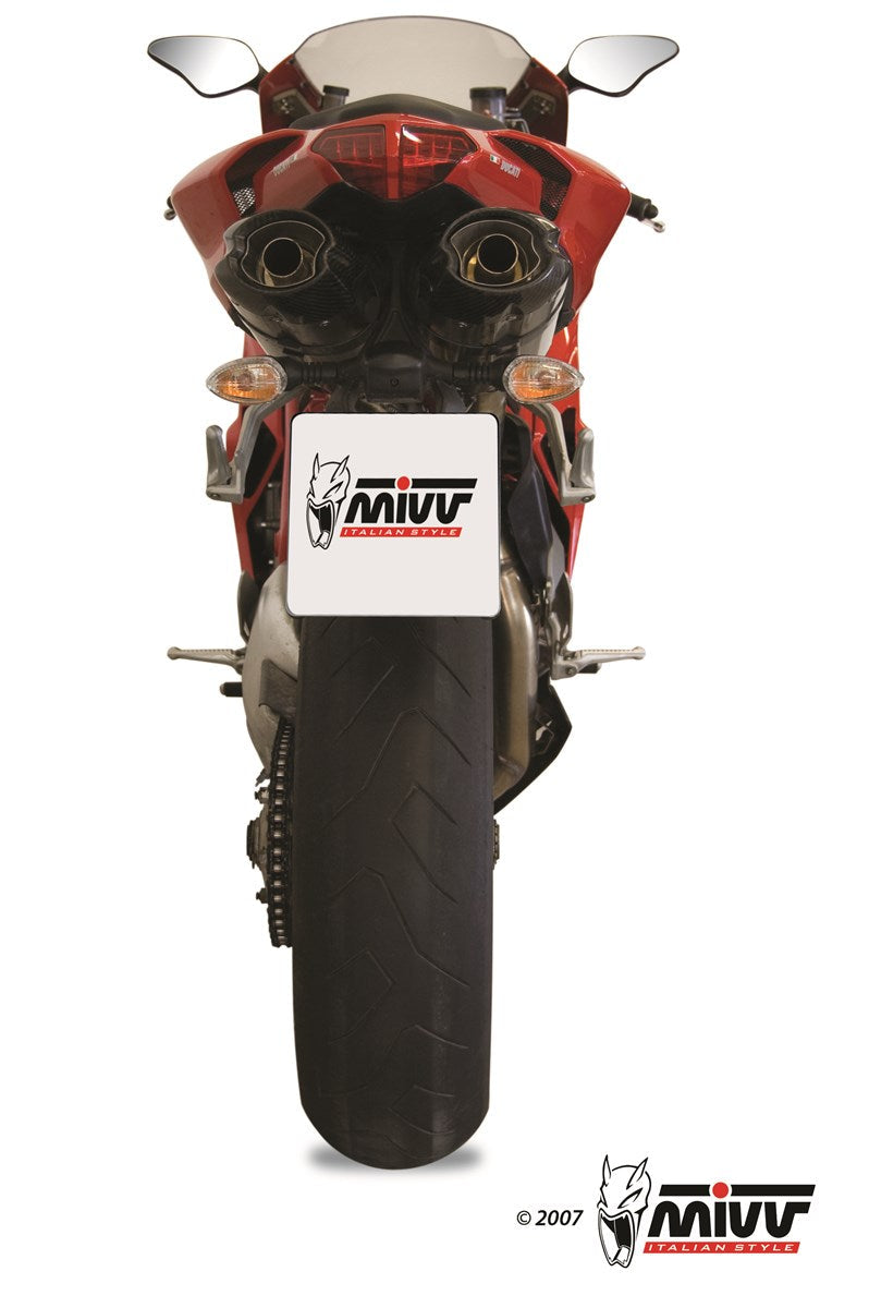 MIVV UD.021 Ducati 848 (07/13) Dual Slip-on Underseat Exhaust "Suono" (stainless steel; approved) – Accessories in the 2WheelsHero Motorcycle Aftermarket Accessories and Parts Online Shop