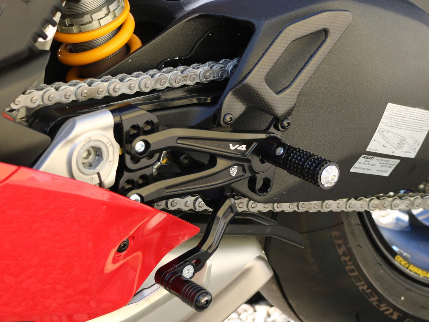 ZA866 - CNC RACING Ducati Panigale V4 Carbon Heel Guards (for CNC Racing rearsets)