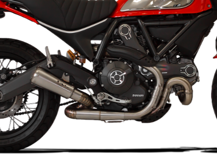 HP CORSE Ducati Scrambler 800 Slip-on Exhaust "GP-07 Satin" (EU homologated; with wire mesh)