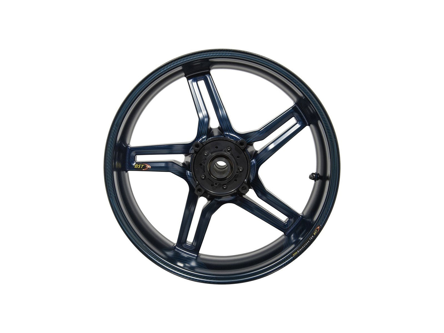 BST Yamaha YZF-R1 / MT-10 Carbon Wheel "Rapid TEK" (conventional rear, 5 slanted spokes, black hubs)