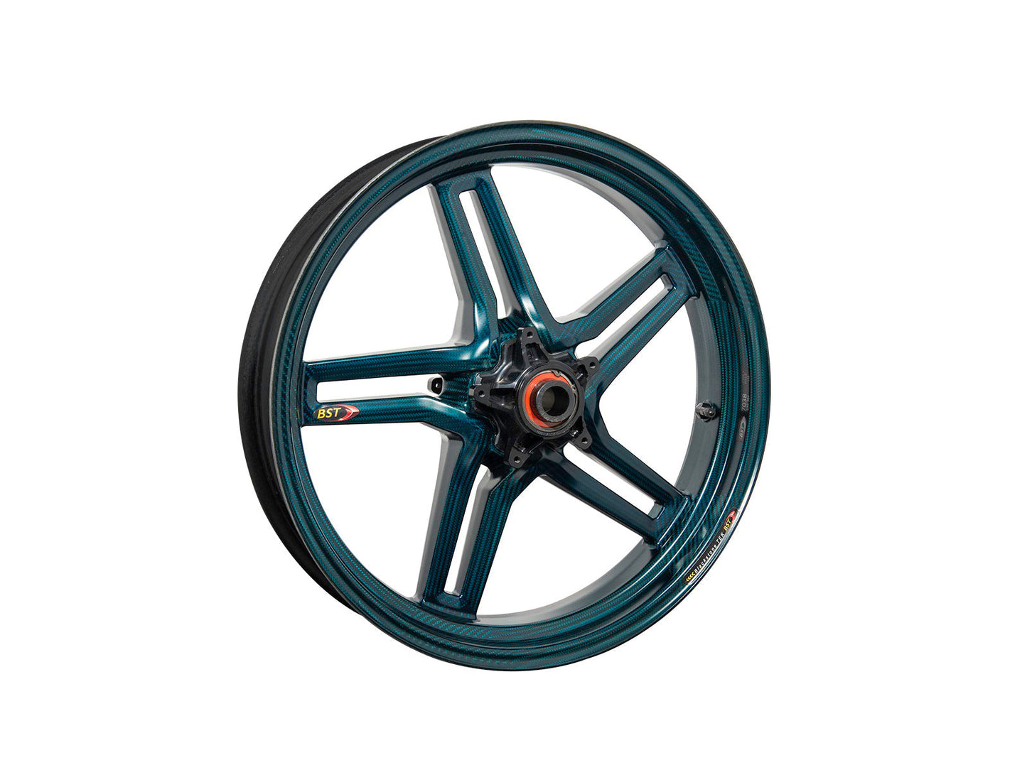 BST MV Agusta F4 (00/08) Carbon Wheel "Rapid TEK" (front, 5 slanted spokes, black hubs)