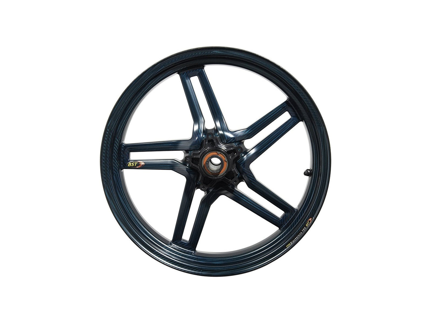 BST Yamaha YZF-R1 / MT-10 Carbon Wheel "Rapid TEK" (front, 5 slanted spokes, black hubs)