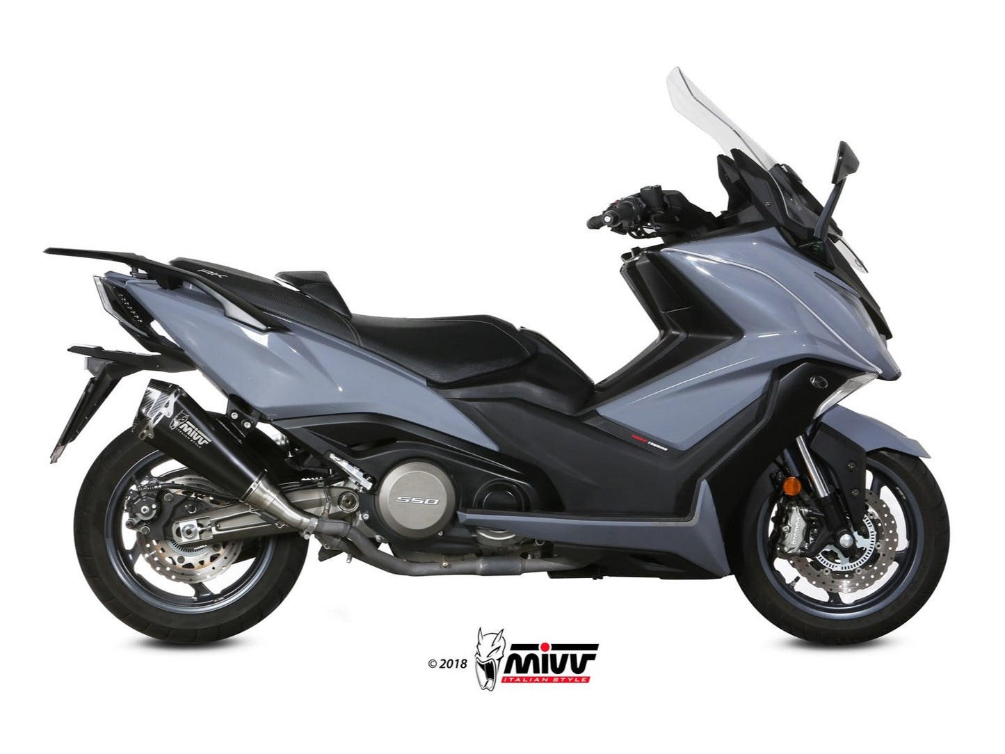 MIVV O.008 KYMCO AK 550 ( 2017 / 20 ) Slip-on Exhaust "Delta Race" (black; approved) – Accessories in the 2WheelsHero Motorcycle Aftermarket Accessories and Parts Online Shop