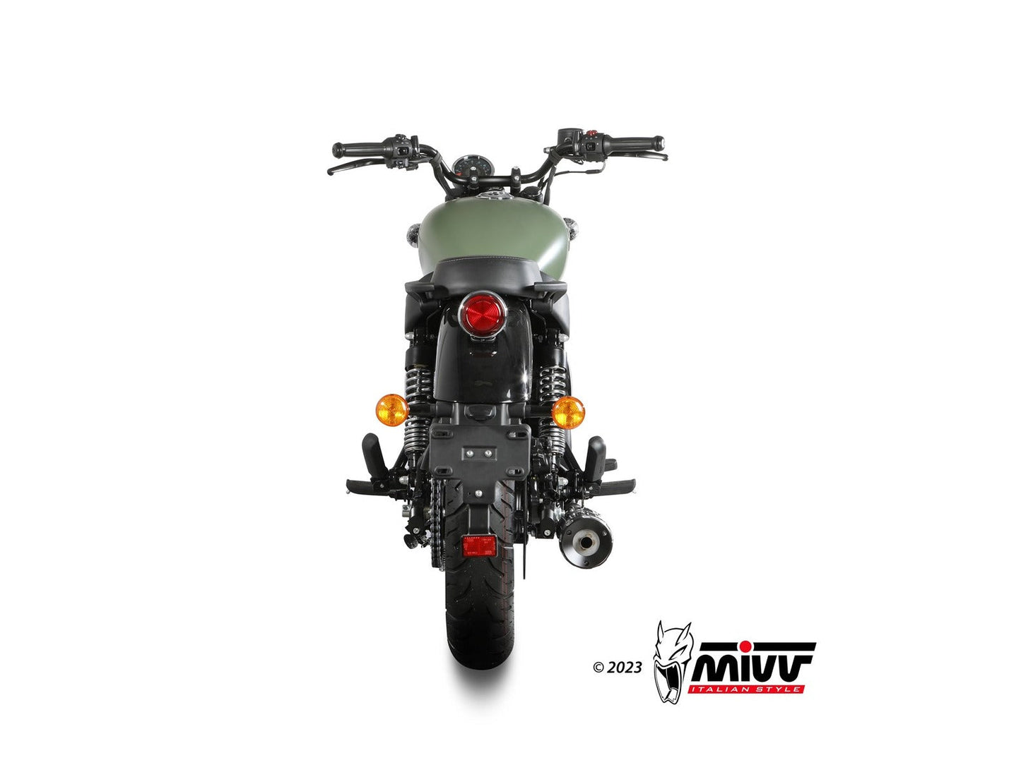 MIVV RE.004 ROYAL ENFIELD METEOR 350 ( 2021+ ) Slip-on Exhaust "HR-1" (black + aluminium back; approved) – Accessories in the 2WheelsHero Motorcycle Aftermarket Accessories and Parts Online Shop