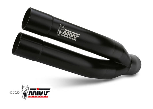 MIVV E.002 Benelli Leoncino 500 (2017+) Slip-on Exhaust "Double Gun" (black; approved) – Accessories in the 2WheelsHero Motorcycle Aftermarket Accessories and Parts Online Shop