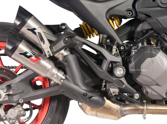 QD EXHAUST Ducati Monster 950 (2021+) Dual Slip-on Exhaust "Gunshot" (EU homologated)