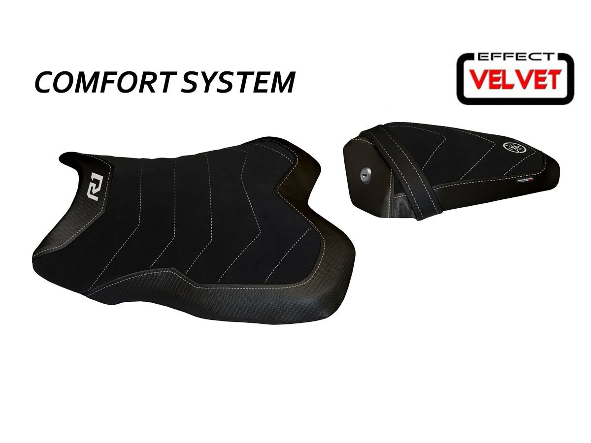 TAPPEZZERIA ITALIA Yamaha YZF-R1 (2015+) Comfort Seat Cover "Cordova Total Black Velvet"