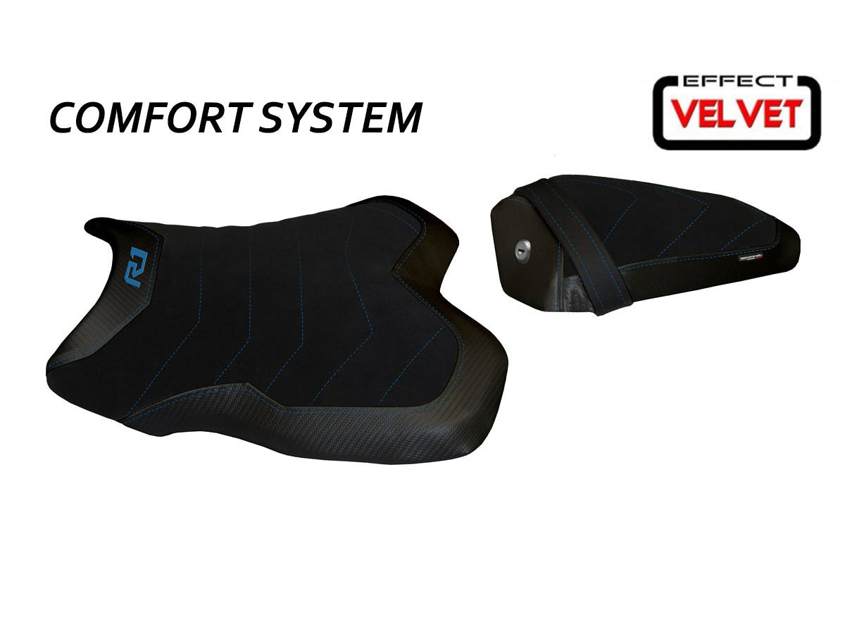 TAPPEZZERIA ITALIA Yamaha YZF-R1 (2015+) Comfort Seat Cover "Cordova Total Black Velvet"